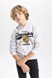 DeFacto Erkek Çocuk Kapüşonlu Baskılı Sweatshirt B7100A824SPGR400