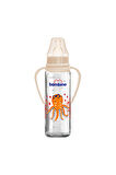 Bambino Silikon Kiraz Uçlu Kulplu Cam Biberon 225 Ml Kırmızı B016