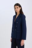 DeFacto Oversize Geniş Kalıp Gömlek Yaka Düğmeli Basic Düz Blazer Ceket D3155AX24AUNV42