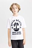 DeFacto Erkek Çocuk Oversize Fit Bisiklet Yaka Baskılı Kısa Kollu Tişört B8893A824SMWT34