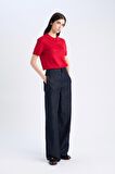 DeFacto Regular Fit Polo Yaka Basic Düz Kısa Kollu Kırmızı Triko Kazak E3670AX25SMRD227
