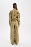 DeFacto Wide Leg Geniş Bol Paça Beli Lastikli Bağcıklı Basic Düz Pantolon D4148AX24AUKH176