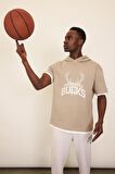 DeFactoFit NBA Milwaukee Bucks Oversize Geniş Kalıp Kapüşonlu Sırt Baskılı Kısa Kollu Tişört D6708AX25SPBG769