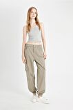 DeFacto Coool Gabardin Jogger Pantolon Normal Bel Basic Düz Kargo Cepli B0454AX24AUKH419