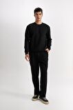 DeFacto Regular Fit Bisiklet Yaka Jakarlı Sweatshirt D5394AX24AUBK27