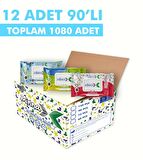 Minnax Islak Mendil 90lı 12 Paket (12X90 1080 Yaprak)