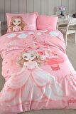 Clasy Ranforce Nevresim Takımı Tek Kişilik Sweet Princess V1 Pudra
