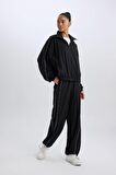 DeFactoFit Wide Leg Geniş Paça Cepli Sporcu Dokuma Pantolon C9414AX25SPBK81