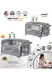 Holmer Maxi Comfort Coolstyle Anne Yanı-deluxe Kumaş Premium Oyun Parkı Bej + Aloevera Yatak 70x110 Cm