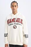 DeFactoFit NBA Miami Heat Oversize Geniş Kalıp Kapüşonlu Baskılı Kalın Sweatshirt D0672AX24AUER105