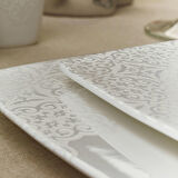 Karaca Fine Pearl Node 62 Parça 12 Kişilik İnci Yemek Takımı Kare