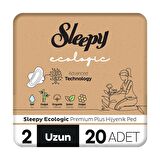 Sleepy Ecologic Premium Plus Uzun Hijyenik Ped 20 Adet