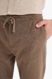DeFacto Yazlık Beli Lastikli Jogger Pantolon Slim Fit Dar Kesim Düz Paça Pamuklu Cepli D2671AX25SMBN534