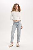 DeFacto Straight Fit Normal Bel Bilek Boy Jean Yıkamalı Pantolon D8103AX24AUNM28