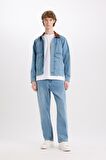 DeFacto Slim Fit Dar Kesim Kontrast Yakalı Mevsimlik Baharlık Jean Ceket E6533AX25SPNM39