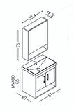 Samba 60 Cm Banyo Dolabı - Boy Dolap Hariç