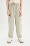 Erkek Çocuk Loose Fit Standart Paça Gofre Dokulu Pantolon