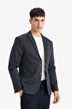 DeFacto Slim Fit Dar Kesim Astarlı Blazer Ceket W9254AZ25SPNV179