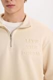DeFacto Comfort Regular Fit Rahat Kalıp Dik Yaka Fermuarlı Baskılı Sweatshirt B0254AX24AUBG700