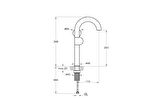 VitrA Liquid A4279139 Yüksek Lavabo Bataryası, Sağdan Kullanım, Parlak Siyah