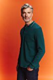 DeFacto Regular Fit Polo Yaka Pike Basic Düz Sweatshirt B1869AX23AUGN650