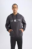 DeFactoFit NBA Golden State Warriors Boxy Fit Kapüşonlu Baskılı Kalın Sweatshirt D0674AX24AUAR231