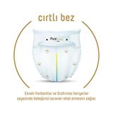 Pure Baby Organik Pamuklu Cırtlı Bez Tekli Paket 1 Numara Yenidogan 64 Adet