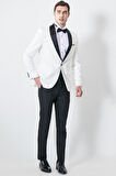 Slim Fit Dar Kesim Şal Yaka Desenli Klasik Smokin Takım