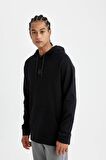 DeFactoFit Standart Fit Cepli Kapüşonlu Sporcu Sweatshirt D0926AX24AUBK81