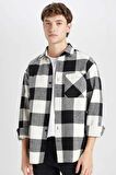 DeFacto Regular Fit Kareli Oduncu Uzun Kollu Gömlek D3298AX24WNBK81