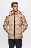 Ds Damat Regular Fit Vizon Rüzgar Geçirmez Yoğun Elyaf Dolgulu Sıcak Tutan Çıkarılabilir Kapüşonlu Kışlık Mont 1HF07ORT09020 1HF07ORT09020