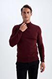 DeFacto Slim Fit Dar Kesim Yarım Balıkçı Yaka Basic Düz Triko Kazak R1127AZ24WNBR50