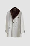 Ds Damat Regular Fit Bej Yakası Çıkartılabilir Kürklü Kaban 9HF08ORT10004 9HF08ORT10004