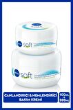 Nivea Soft Nemlendirici El Yüz ve Vücut Bakım Kremi 100ml ve 300ml, Jojoba Yağı, E Vitamini, Pürüzsüz Cilt