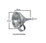 Bilgehan Galvaniz 30 Cm Metal Huni Galvaniz Yağ Hunisi Mazot Hunisi