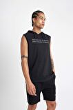 DeFactoFit Slim Fit Dar Kesim Baskılı Kapüşonlu Sporcu Atlet A1819AX24HSBK81