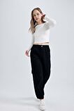 DeFacto Coool Gabardin Jogger Pantolon Basic Düz Normal Bel Kargo Cepli B0454AX23AUBK27