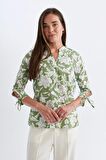 DeFacto Regular Fit Apaş Yaka Desenli Terry Cotton Yarım Kollu Gömlek D4628AX24HSGN994