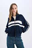 DeFacto Coool Fitted Dik Yaka Cepli Kalın Fermuarlı Sweatshirt E5375AX25SPNV241