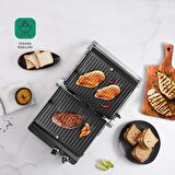 Homend Grilliant 1342H 3 In 1 Inox Gövde Çift Taraflı Xl Döküm Plaka Tost ve Izgara Makinesi