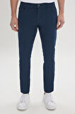 Erkek Lacivert Kanvas Slim Fit Dar Kesim 5 Cep Esnek Pantolon