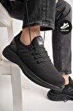 Muggo Montag Garantili Günlük Ortopedik Kaymaz Taban Bağcıklı Çizgili Erkek Sneaker Spor Ayakkabı