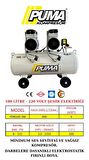 SESSİZ YAĞSIZ PİSTONLU KOMPRESÖR - 100 Lt - 3 HP - 8 Bar - Hava Üretimi: 400 Lt/dk. - 220 Volt