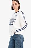 DeFacto Coool Oversize Geniş Kalıp Bisiklet Yaka Baskılı Kalın Kumaş Sweatshirt D5957AX25SPWT32