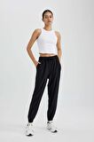 DeFactoFit Sporcu Dokuma Jogger Eşofman Altı Standart Fit A2437AX24SPBK81