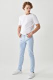 Erkek Mavi 360 Derece Her Yöne Esneyen Rahat Slim Fit Dar Kesim Pantolon
