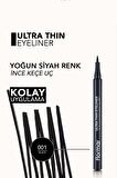 Flormar Ultra Ince Uçlu Eyeliner (SİYAH) - Ultra Thin Eyeliner - 001 Black - 8690604478491