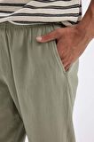 DeFacto Relax Fit Dar Paça Keten Karışımlı Pantolon C1140AX24SMGN497