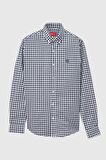 D'S Damat Slim Fit Lacivert Kareli Ekoseli Gömlek 7HC02ORT09265