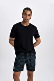 DeFactoFit Regular Fit Baskılı Esnek Dokulu Kısa Boy Sporcu Deniz Şortu A4185AX24HSBK81